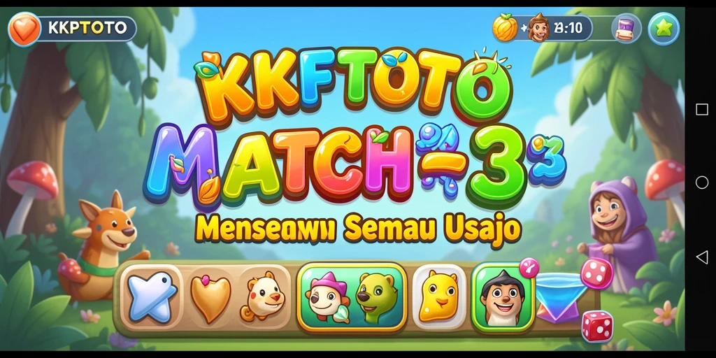 Tampilan gameplay KPKTOTO yang seru dalam mencocokkan permata.