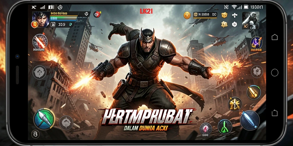 Screenshot LK21 menampilkan pertarungan aksi yang intens dan mendebarkan.