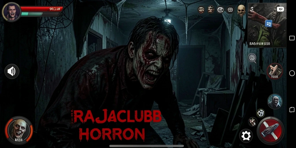 Gameplay menegangkan dalam RAJACLUB dengan suasana Horror yang mencekam.