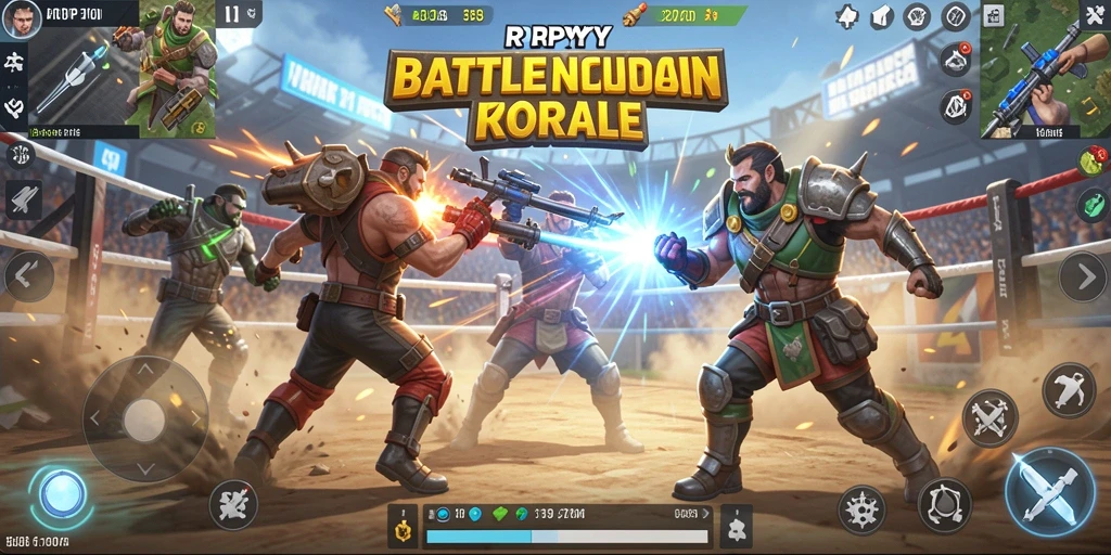 Tangkapan layar dari gameplay RPYYY yang menunjukkan aksi seru dalam pertempuran Battle Royale.